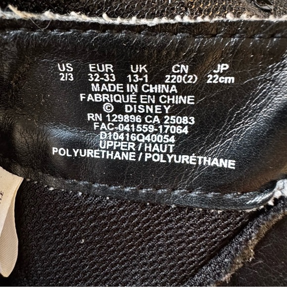 Disney Frozen Princess Anna Black Gold Costume Dress Up Boots Side Zip Girls2/3 - Picture 9 of 9